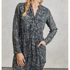 Cloth & Stone x Anthropologie Camouflage Long Sleeve Dress